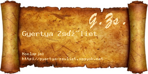 Gyertya Zsüliet névjegykártya